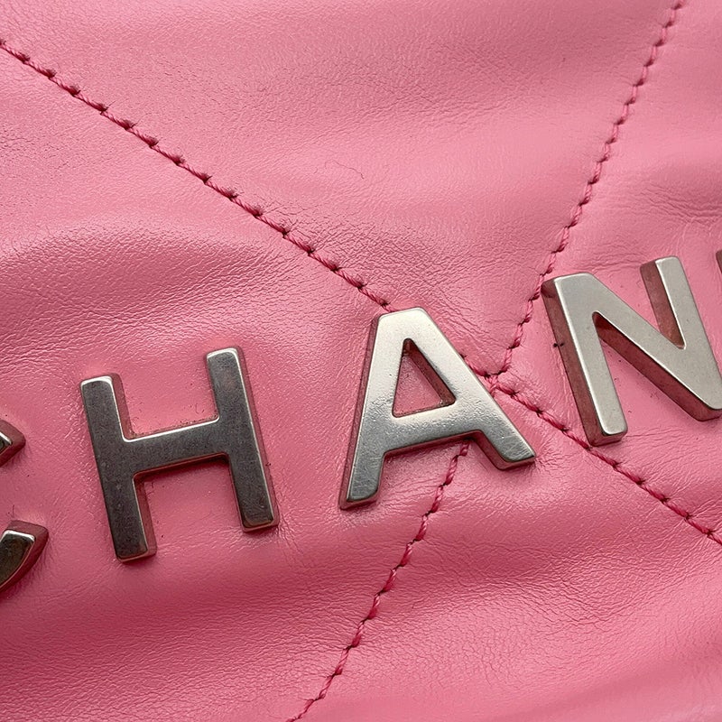 シャネル ハンドバッグ CHANEL 22 ミニ ココマーク シャイニーカーフスキン AS3980 CHANEL 2wayショルダーバッグ