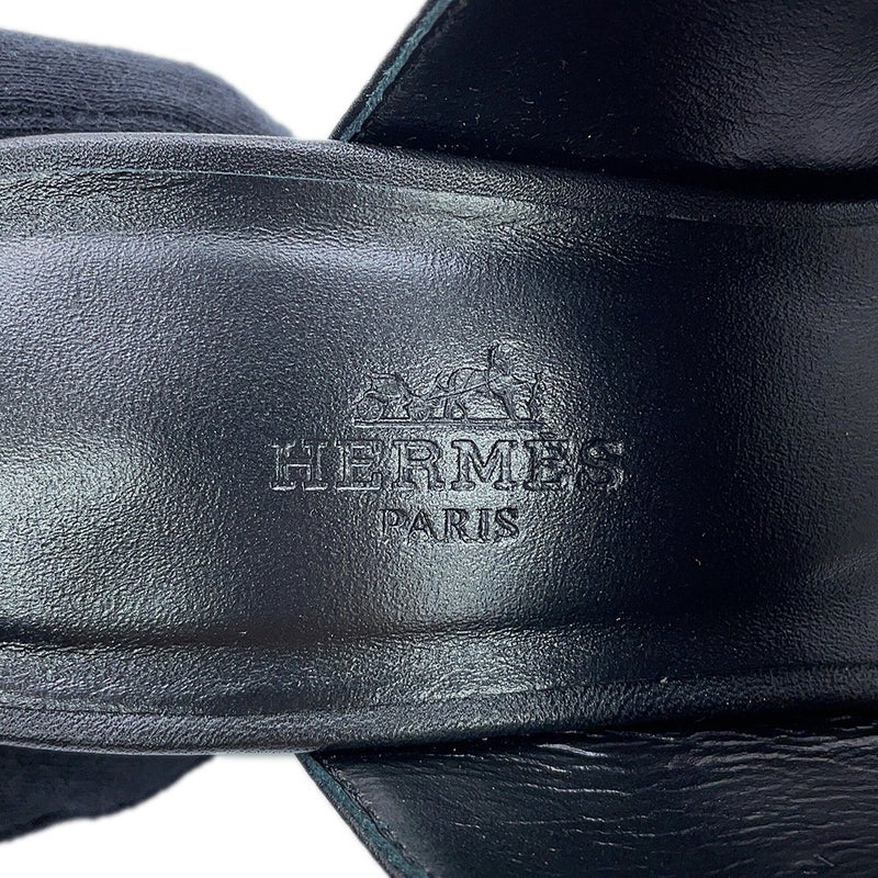 エルメス サンダル ニノン 50 カーフレザー レディースサイズ36 HERMES 靴 黒