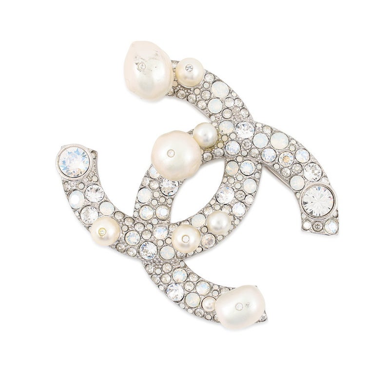 シャネル ブローチ ココマーク ラインストーン フェイクパール メタル B17K A96841 CHANEL アクセサリー