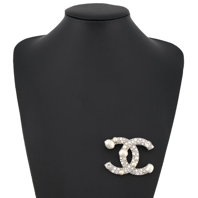 シャネル ブローチ ココマーク ラインストーン フェイクパール メタル B17K A96841 CHANEL アクセサリー