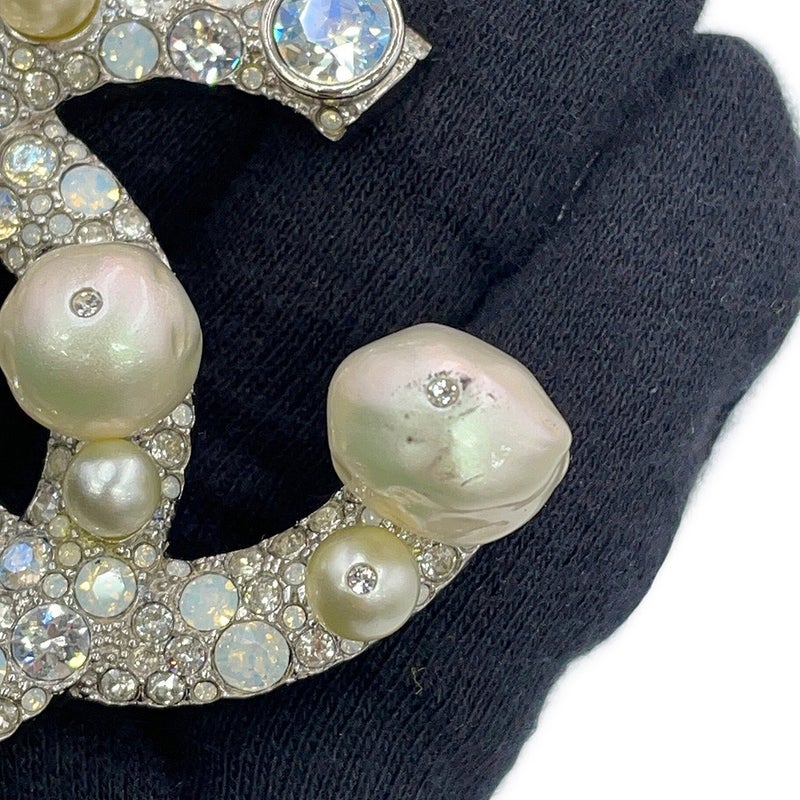 シャネル ブローチ ココマーク ラインストーン フェイクパール メタル B17K A96841 CHANEL アクセサリー