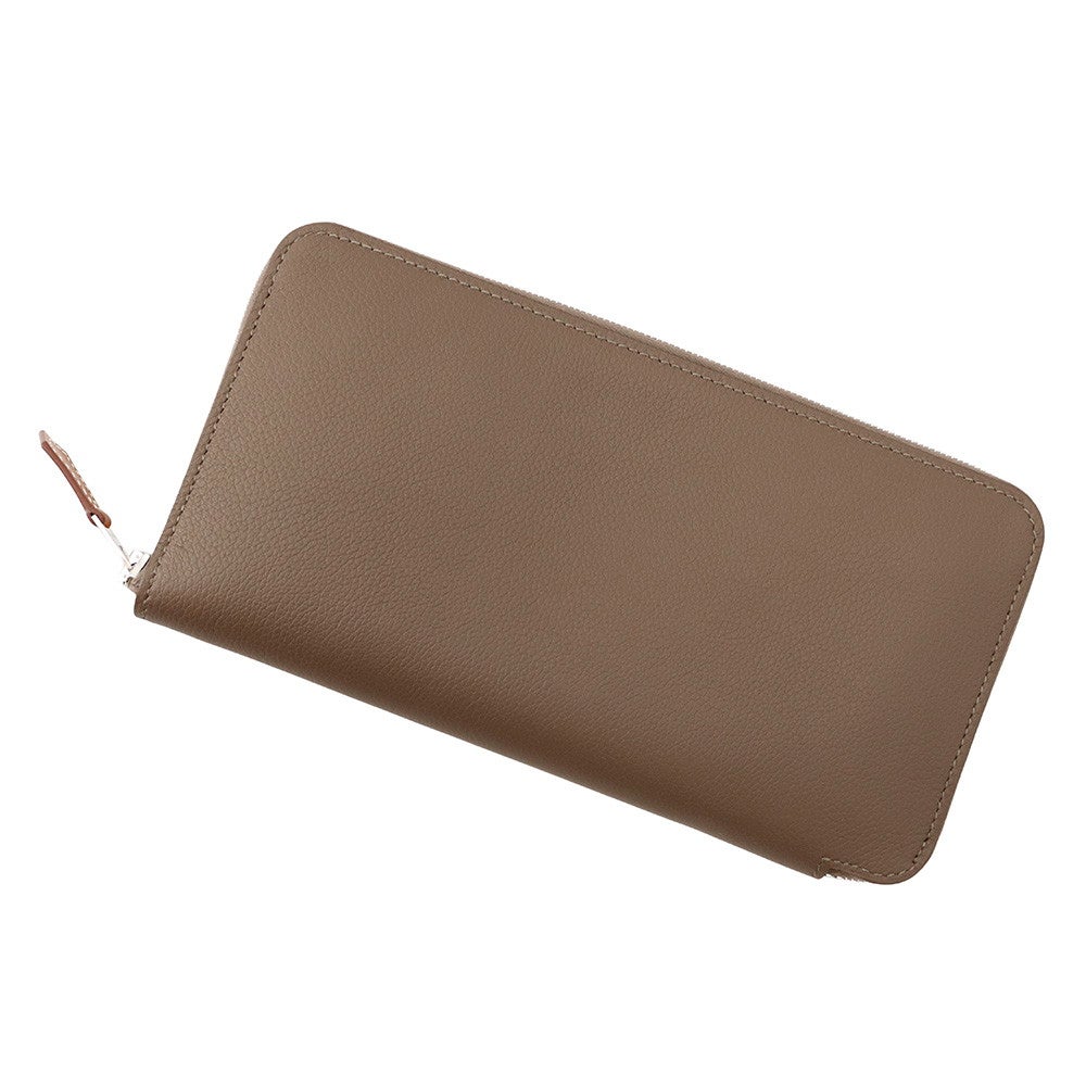 エルメス 長財布 アザップロング シルクイン エトゥープ/シルバー金具