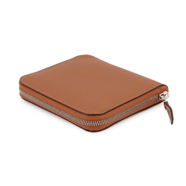 エルメス コインケース アザップコンパクト シルクイン ゴールド/シルバー金具 エバーカラー K刻印 HERMES