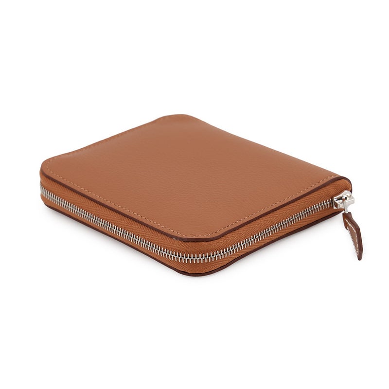 エルメス コインケース アザップコンパクト シルクイン ゴールド/シルバー金具 エバーカラー K刻印 HERMES