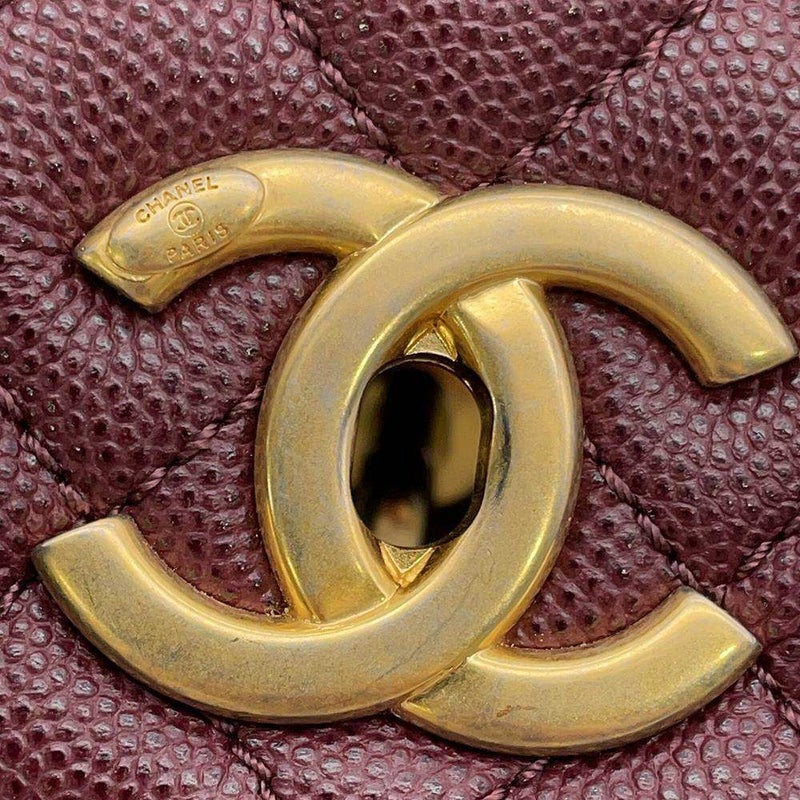 シャネル ハンドバッグ マトラッセ ココマーク チェーンショルダー キャビアスキン/リザード A92992ココハンドル