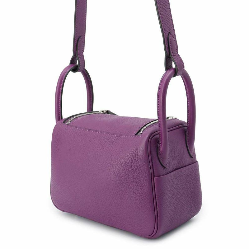 エルメス リンディ ミニ アネモネ/シルバー金具 トリヨンクレマンス U刻印 HERMES 2wayショルダー