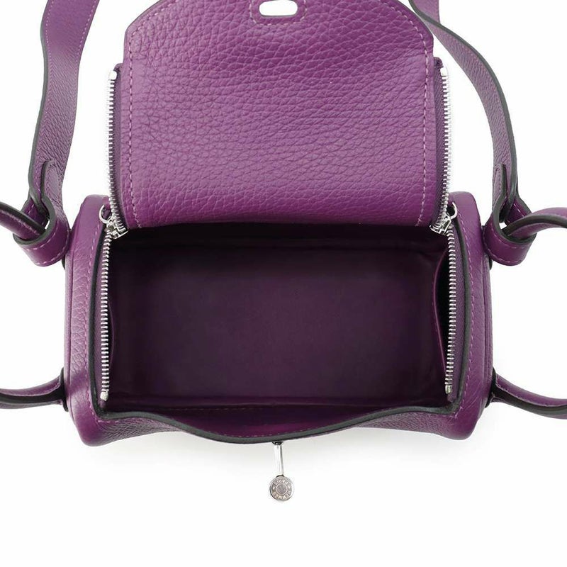 エルメス リンディ ミニ アネモネ/シルバー金具 トリヨンクレマンス U刻印 HERMES 2wayショルダー