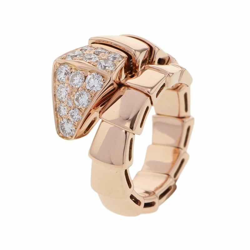 ブルガリ リング セルペンティ ヴァイパー リング ダイヤモンド 0.53ct K18PGピンクゴールド サイズS 345206 BVLGARI 指輪
