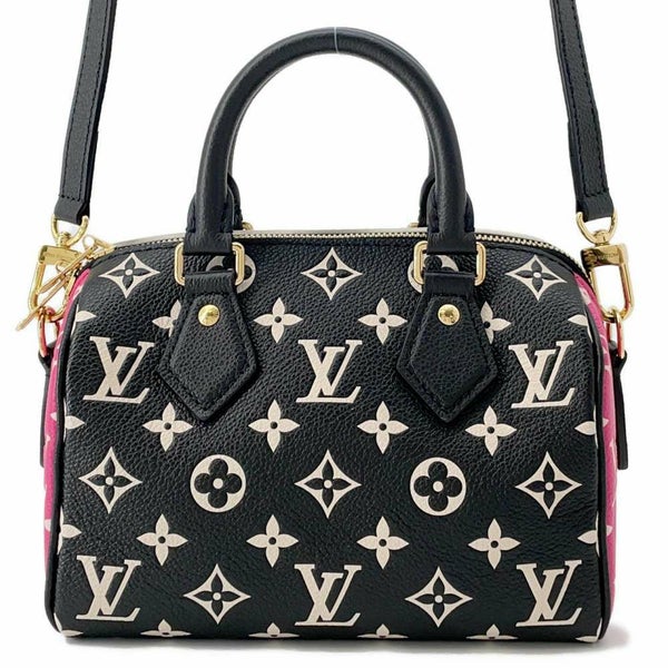 ルイヴィトン ハンドバッグ モノグラム・アンプラント スピーディ・バンドリエール20 M46088 2wayショルダー ブラック 黒 白