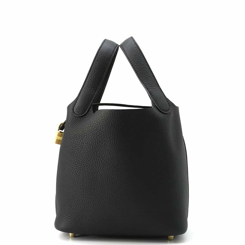 ルメス ハンドバッグ ピコタンロックPM ブラック/ゴールド金具 トリヨンクレマンス K刻印 黒