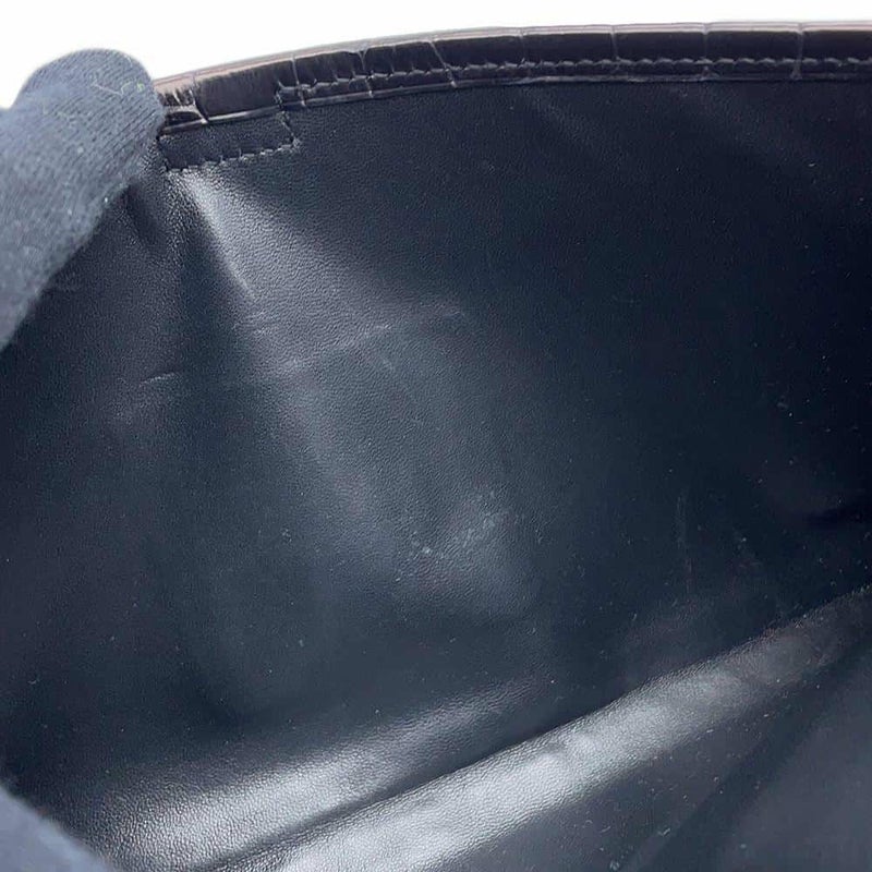 エルメス クラッチバッグ ジジェ エラン ブラック クロコダイル ポロサスマット T刻印 HERMES バッグ 黒