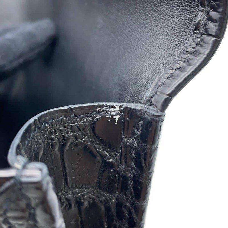 エルメス クラッチバッグ ジジェ エラン ブラック クロコダイル ポロサスマット T刻印 HERMES バッグ 黒