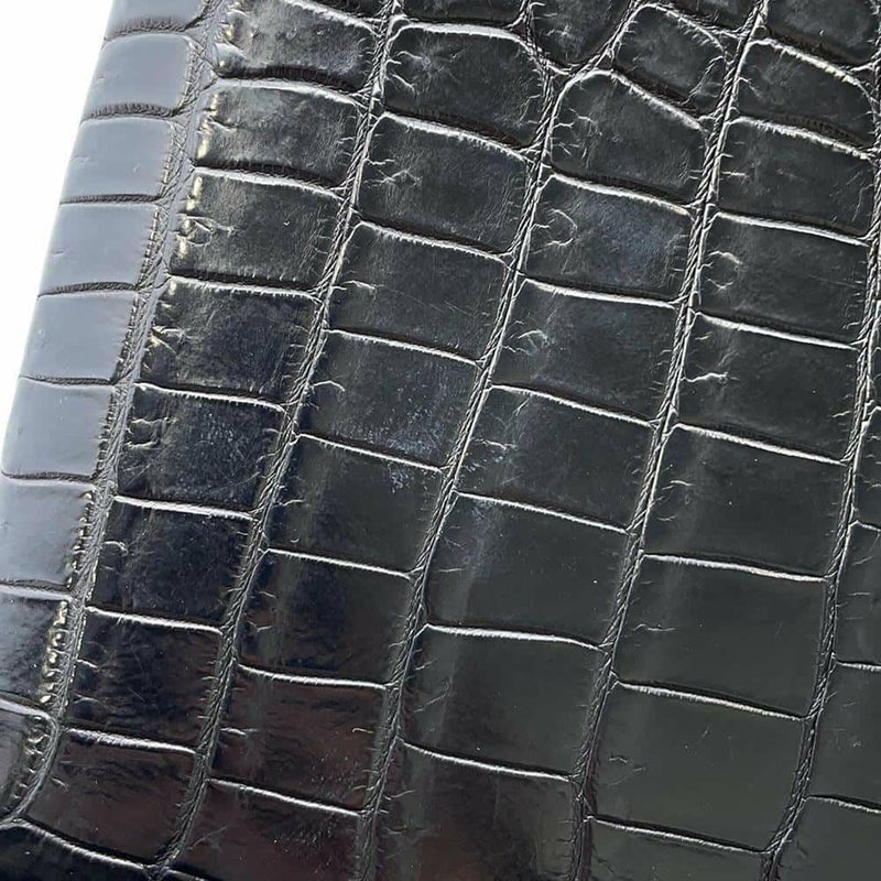 エルメス クラッチバッグ ジジェ エラン ブラック クロコダイル ポロサスマット T刻印 HERMES バッグ 黒