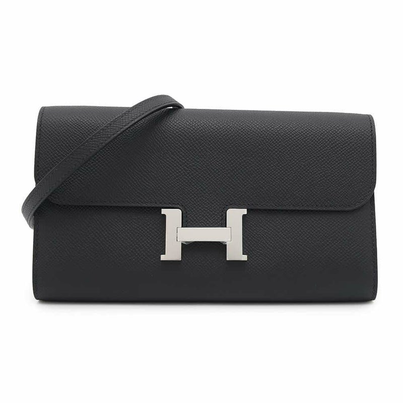 エルメス 長財布 コンスタンス トゥーゴー ロング ブラック/シルバー金具 エプソン W刻印 HERMES 黒