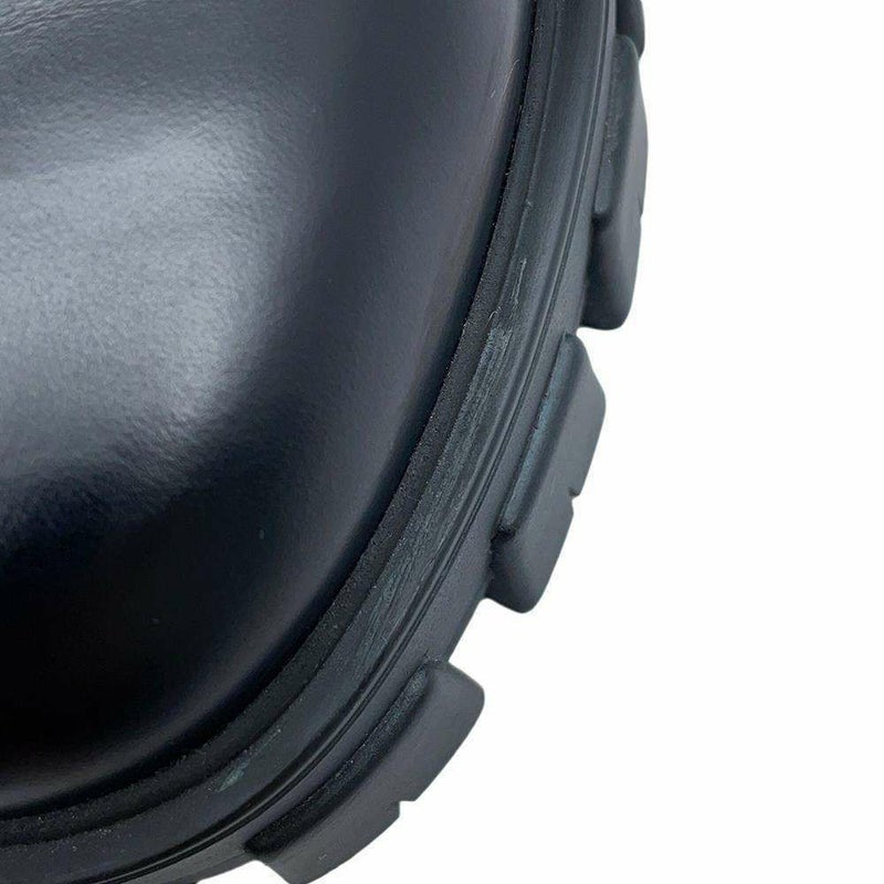 プラダ ブーツ モノリス ポーチ付 レザー Re-Nylon コンバットブーツ レディースサイズ37 2/1 1T255M PRADA 靴 黒