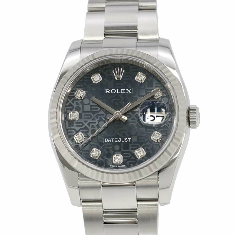 ロレックス デイトジャスト36 SS/K18 10Pダイヤ 116234G ROLEX ブルーホリコン文字盤 コンピューター