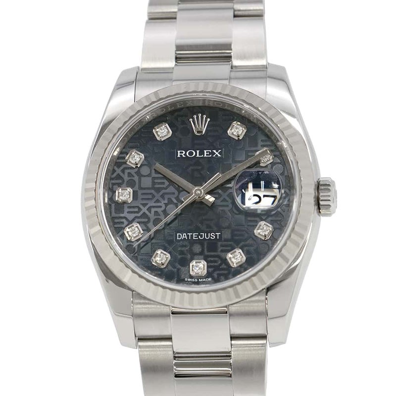 ロレックス デイトジャスト36 SS/K18 10Pダイヤ 116234G ROLEX ブルーホリコン文字盤 コンピューター
