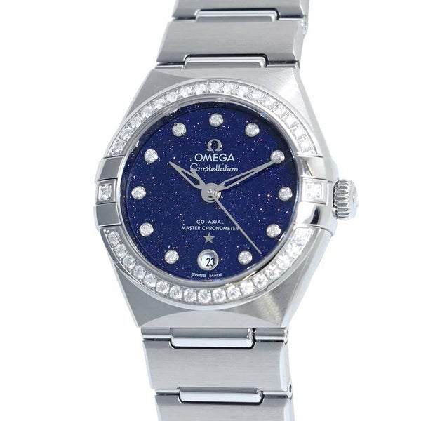 オメガ コンステレーション マンハッタン ダイヤベゼル 131.15.29.20.53.001 OMEGA 腕時計 ブルー文字盤 11Pダイヤ