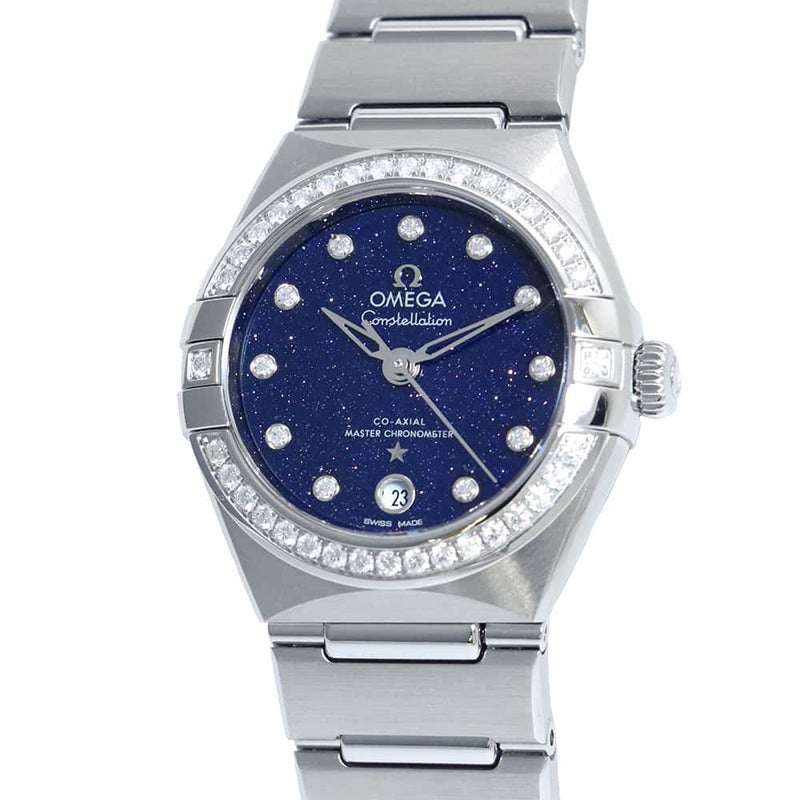 オメガ コンステレーション マンハッタン ダイヤベゼル 131.15.29.20.53.001 OMEGA 腕時計 ブルー文字盤 11Pダイヤ
