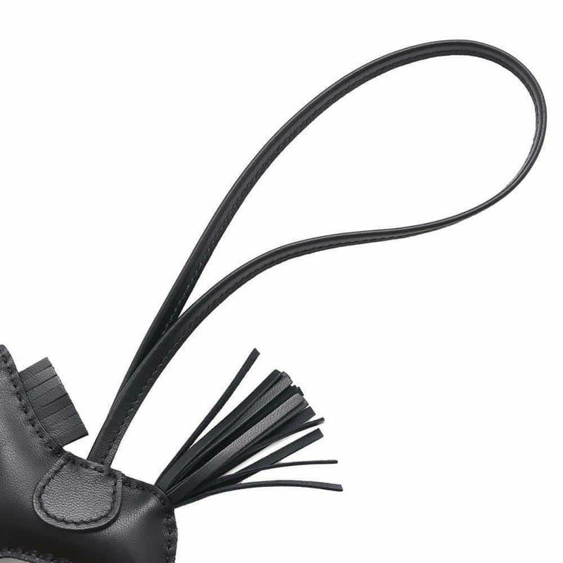 エルメス バッグチャーム ロデオPM ブラック ラムスキン K刻印 黒 ソーブラック