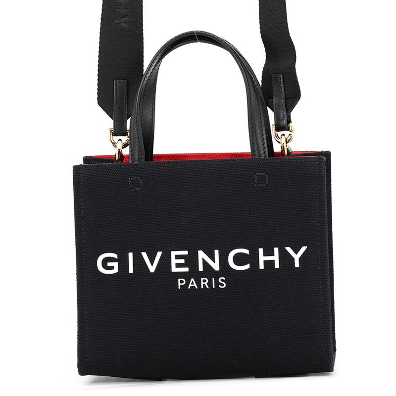 ジバンシー ハンドバッグ G-TOTE MINI TOTE BAG キャンバス BB50N0B1F1 GIVENCHY 2wayショルダー 黒 白