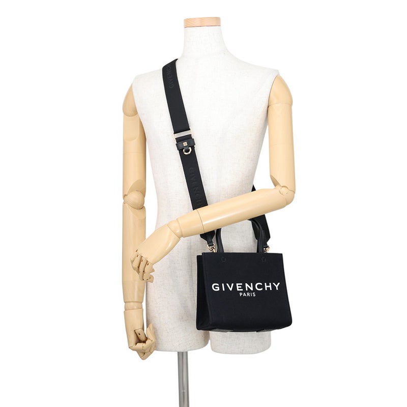 ジバンシー ハンドバッグ G-TOTE MINI TOTE BAG キャンバス BB50N0B1F1 GIVENCHY 2wayショルダー 黒 白