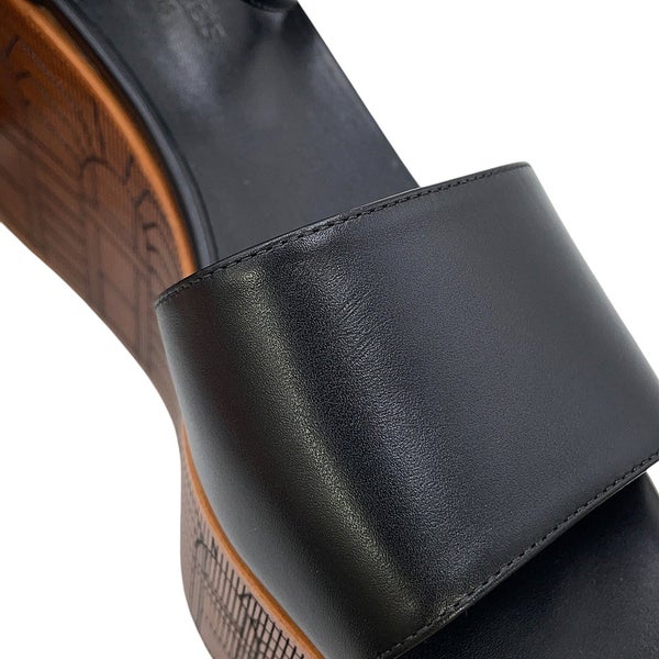 エルメス サンダル イリュージョン 35 レザー レディースサイズ35 HERMES 靴 黒