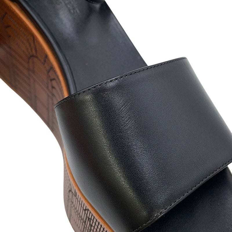エルメス サンダル イリュージョン 35 レザー レディースサイズ35 HERMES 靴 黒