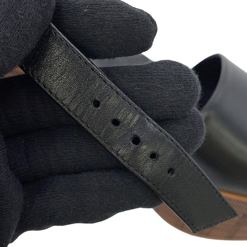 エルメス サンダル イリュージョン 35 レザー レディースサイズ35 HERMES 靴 黒