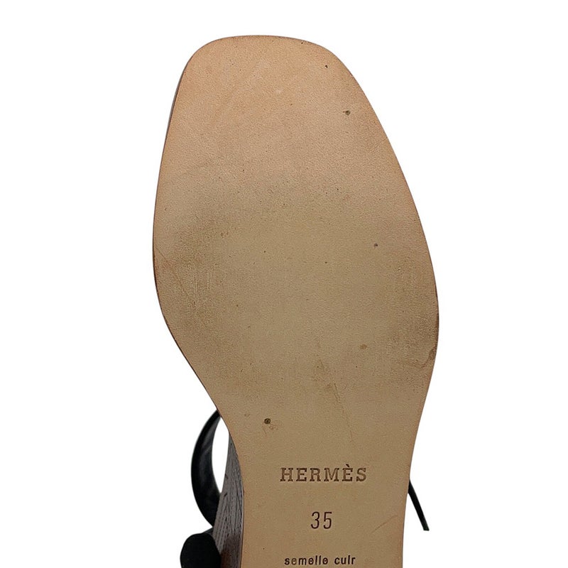 エルメス サンダル イリュージョン 35 レザー レディースサイズ35 HERMES 靴 黒