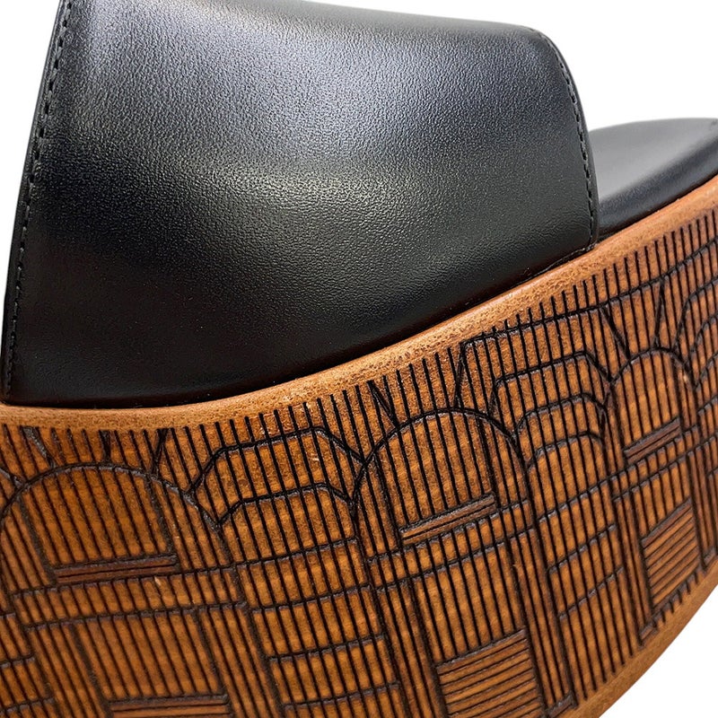 エルメス サンダル イリュージョン 35 レザー レディースサイズ35 HERMES 靴 黒