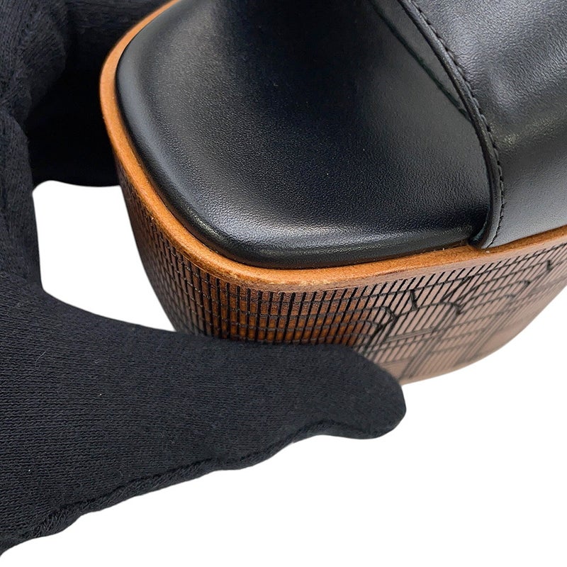 エルメス サンダル イリュージョン 35 レザー レディースサイズ35 HERMES 靴 黒