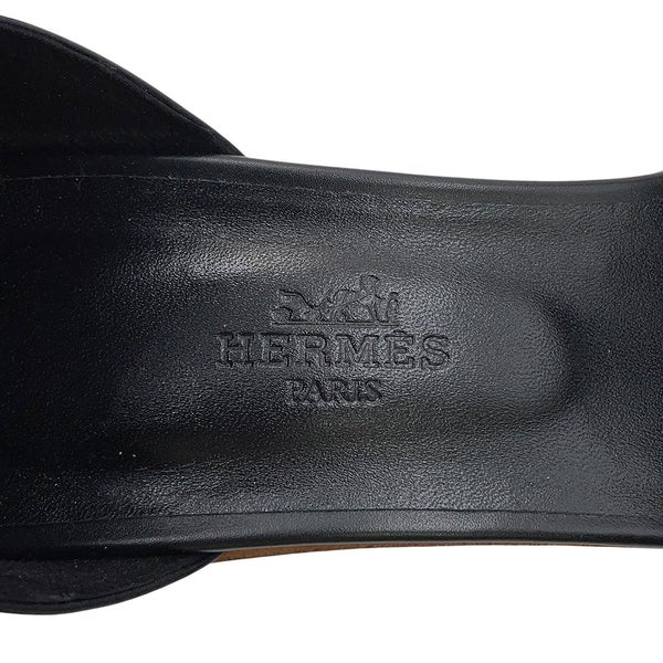 エルメス サンダル イリュージョン 35 レザー レディースサイズ35 HERMES 靴 黒