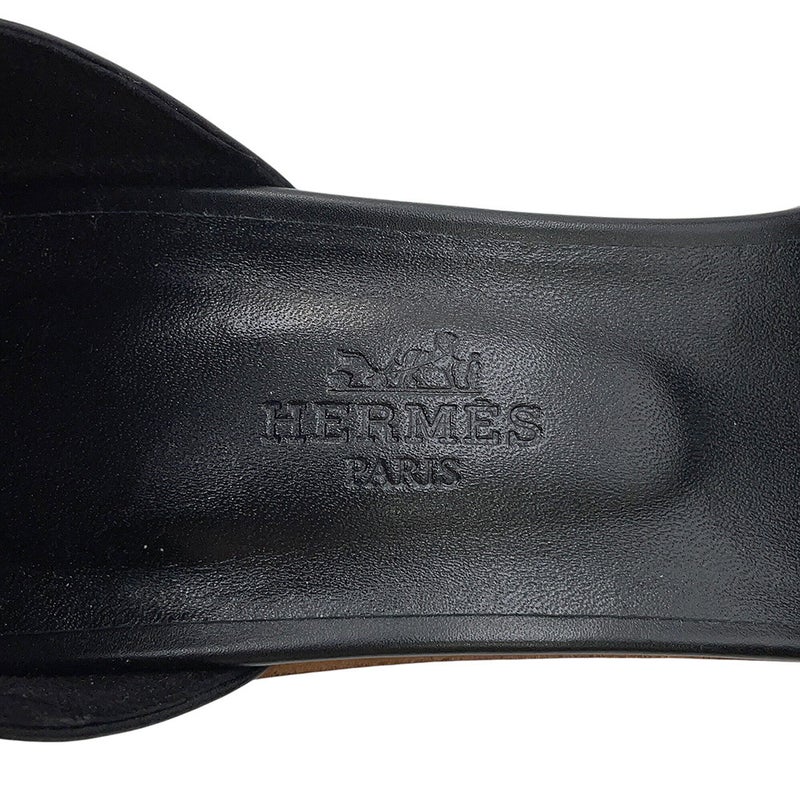 エルメス サンダル イリュージョン 35 レザー レディースサイズ35 HERMES 靴 黒