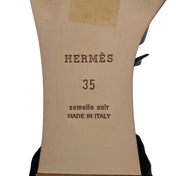 エルメス サンダル イリュージョン 35 レザー レディースサイズ35 HERMES 靴 黒
