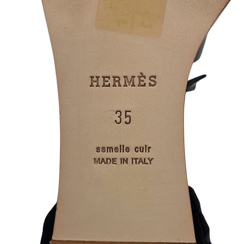 エルメス サンダル イリュージョン 35 レザー レディースサイズ35 HERMES 靴 黒