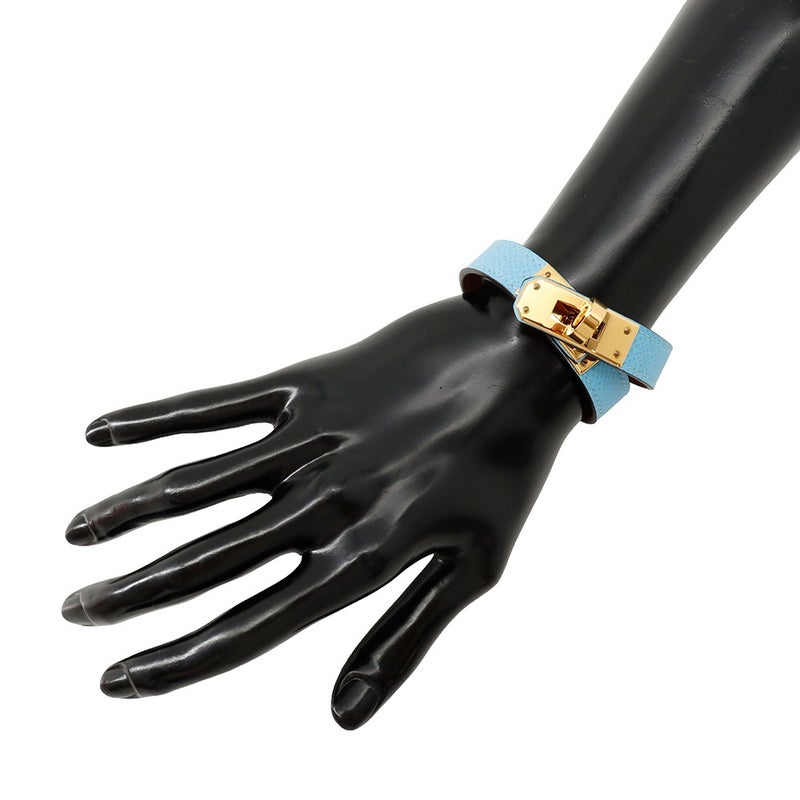 エルメス ブレスレット ケリー ドゥブルトゥール セレステ/ゴールド金具 エプソン U刻印 サイズT2 セレスト