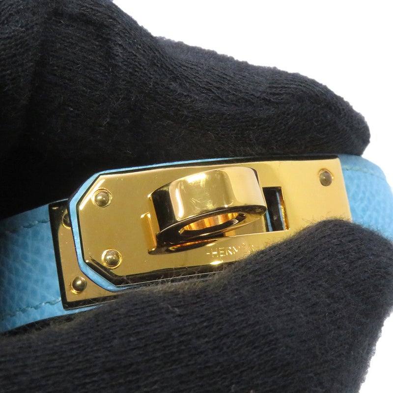 エルメス ブレスレット ケリー ドゥブルトゥール セレステ/ゴールド金具 エプソン U刻印 サイズT2 セレスト