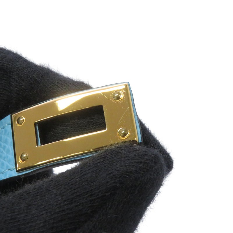 エルメス ブレスレット ケリー ドゥブルトゥール セレステ/ゴールド金具 エプソン U刻印 サイズT2 セレスト