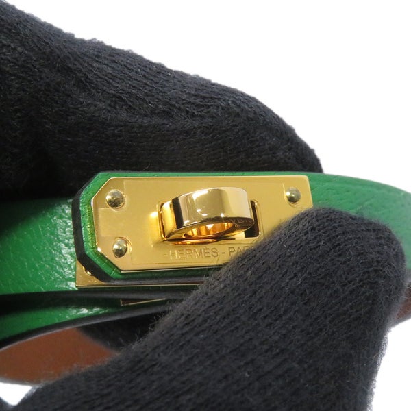 エルメス ブレスレット ミニケリー ドゥブルトゥール バンブー/ゴールド金具 シェブルミゾル U刻印 サイズT2