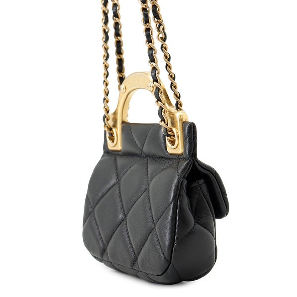 シャネル チェーンショルダーバッグ マトラッセ ココマーク ラムスキン AP2271 CHANEL 黒
