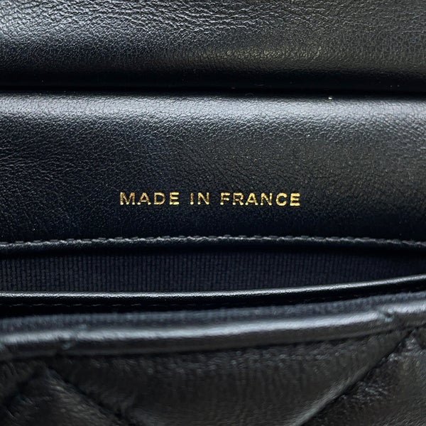 シャネル チェーンショルダーバッグ マトラッセ ココマーク ラムスキン AP2271 CHANEL 黒