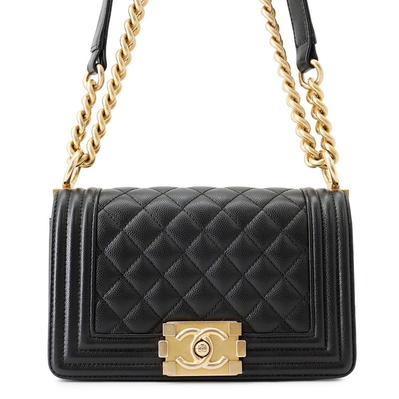 シャネル チェーンショルダーバッグ ボーイシャネル スモール マトラッセ ココマーク A67085 BOY CHANEL バッグ 黒