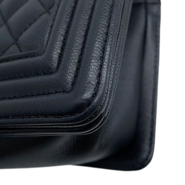 シャネル チェーンショルダーバッグ ボーイシャネル スモール マトラッセ ココマーク A67085 BOY CHANEL バッグ 黒
