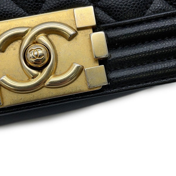 シャネル チェーンショルダーバッグ ボーイシャネル スモール マトラッセ ココマーク A67085 BOY CHANEL バッグ 黒