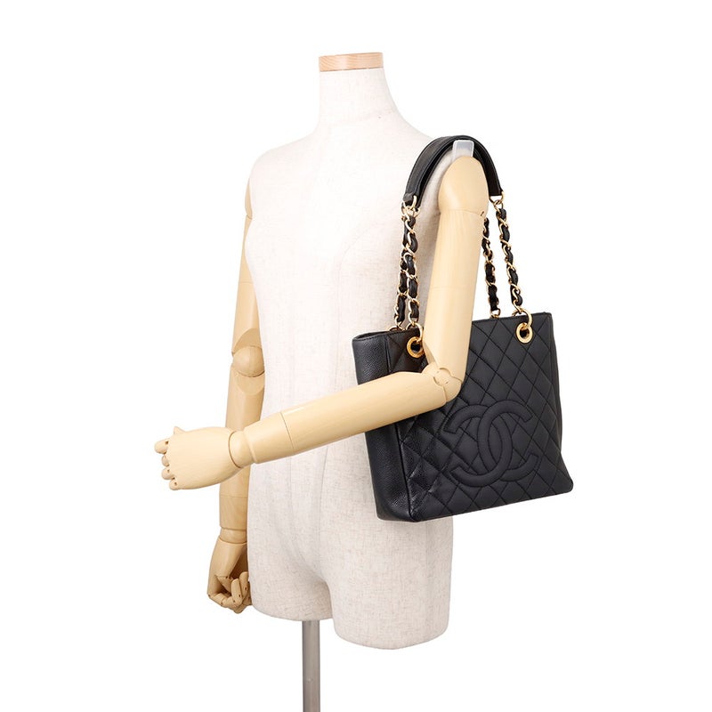 シャネル トートバッグ マトラッセ ココマーク PST A50994 CHANEL 黒