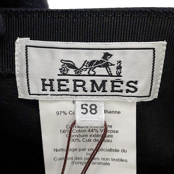 エルメス キャップ マイルス コットン サイズ58 HERMES 帽子 黒