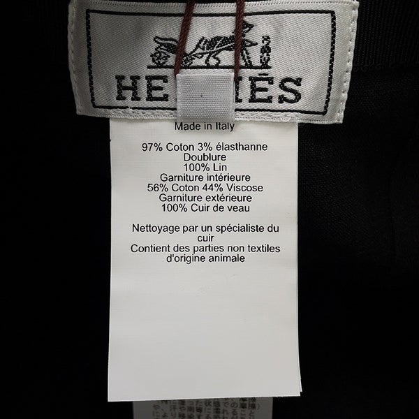 エルメス キャップ マイルス コットン サイズ58 HERMES 帽子 黒