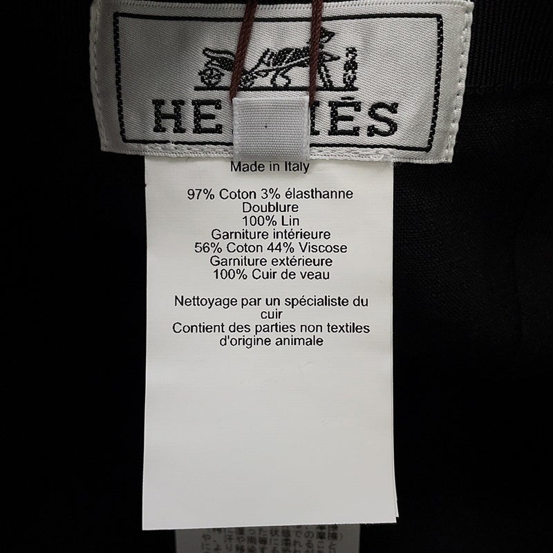 エルメス キャップ マイルス コットン サイズ58 HERMES 帽子 黒