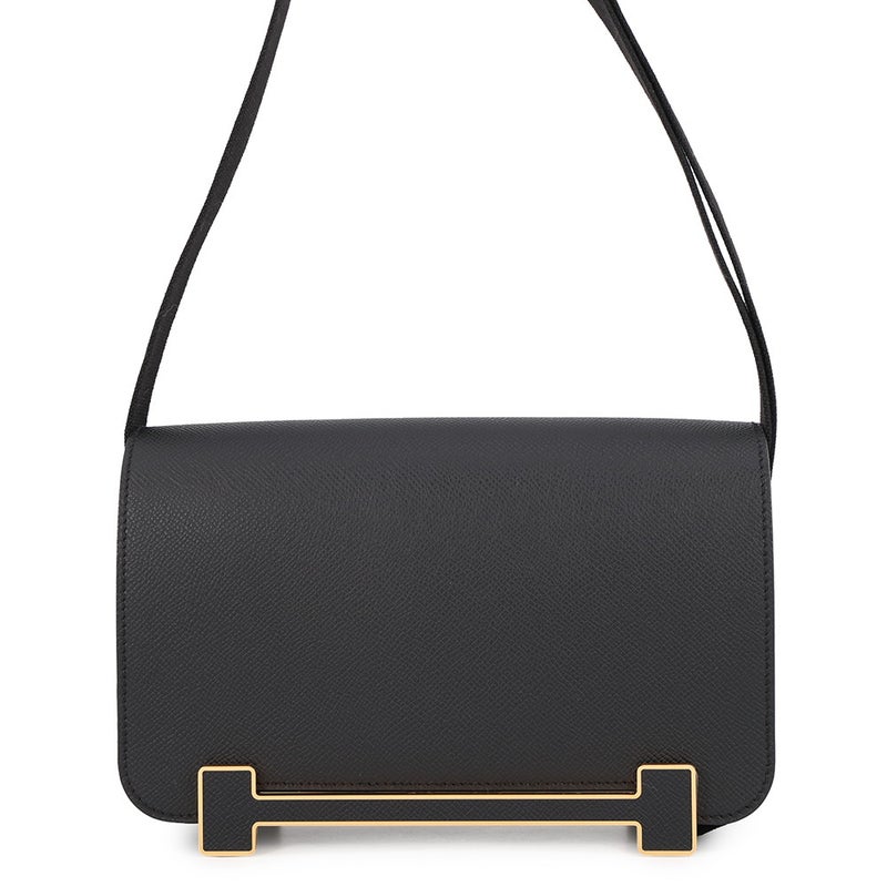 エルメス ショルダーバッグ ゲタ スリム ブラック/ゴールド金具 エプソン G刻印 HERMES 黒